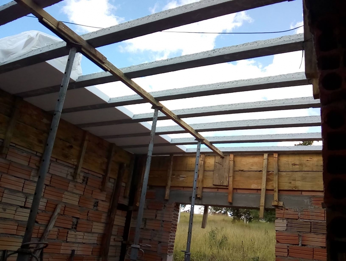 Laje protendida em obra