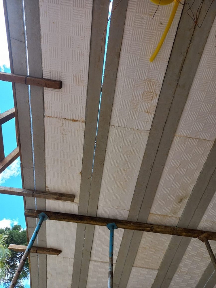 Laje protendida em obra