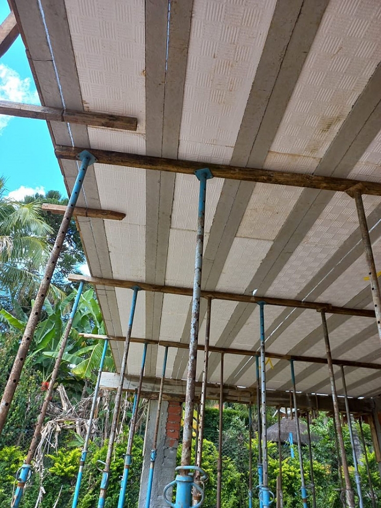 Laje protendida em obra