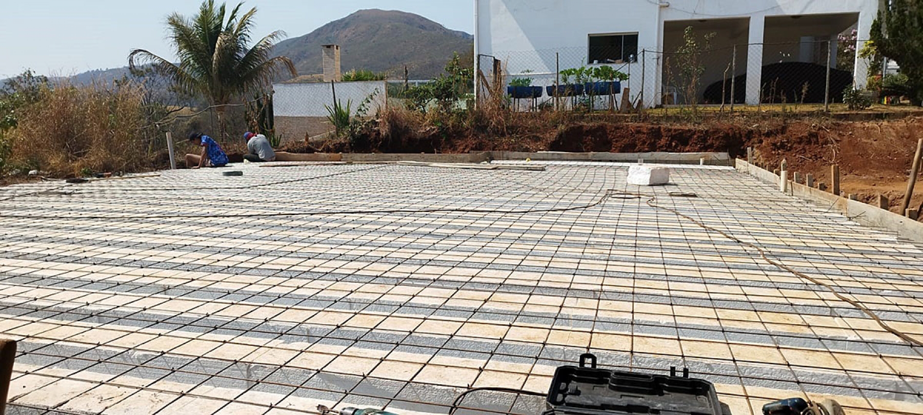 Laje protendida em obra