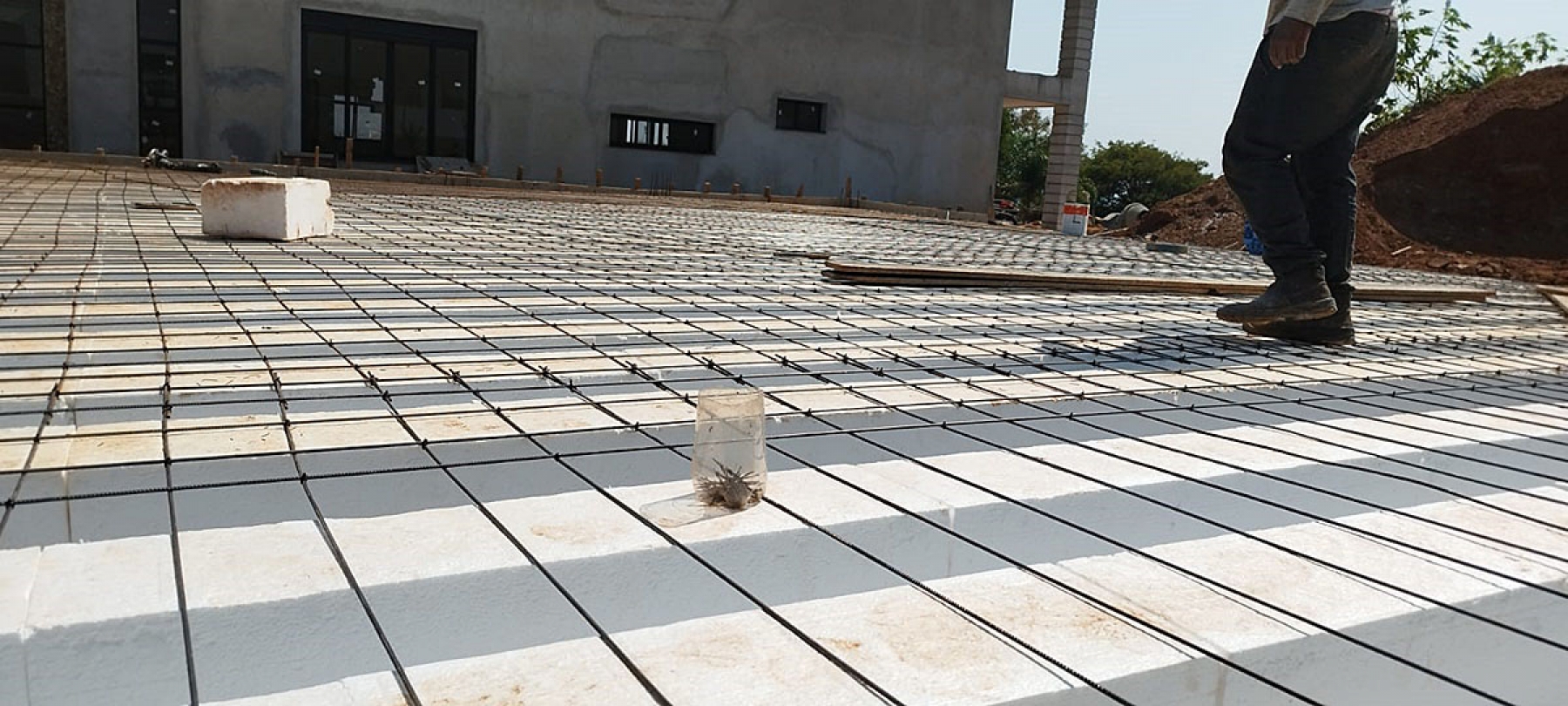 Laje protendida em obra