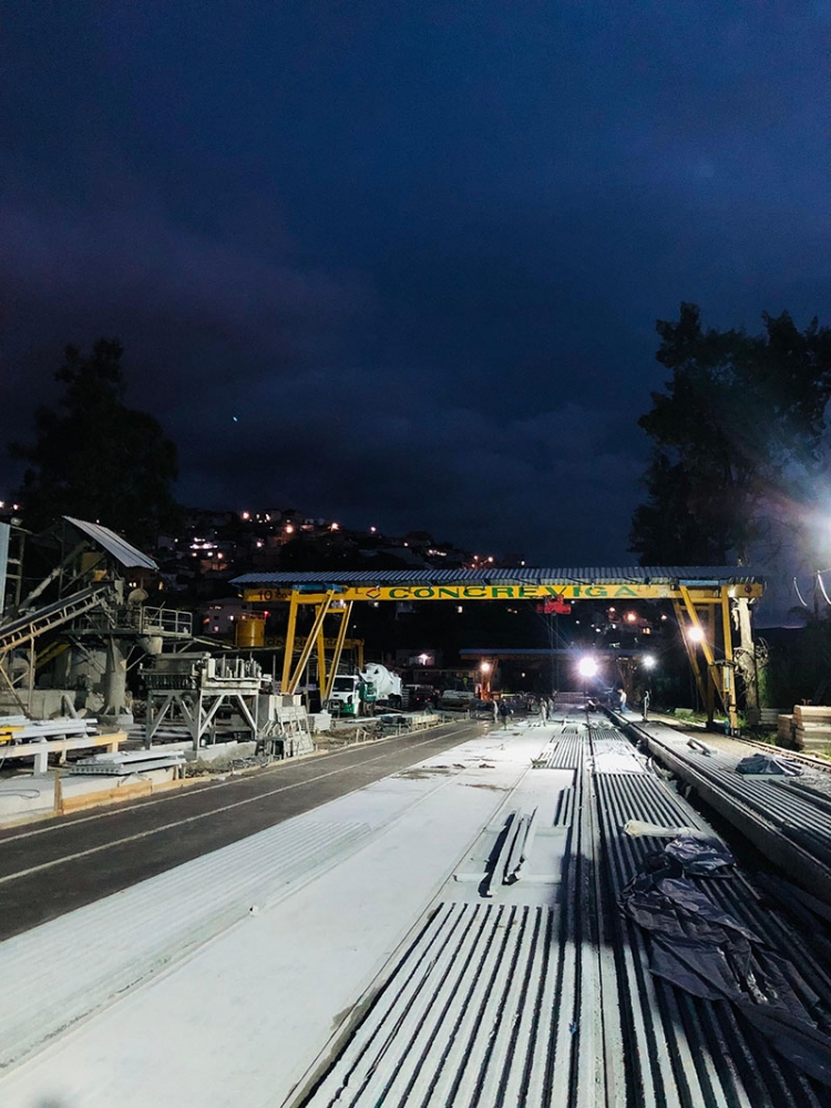 Laje protendida em obra