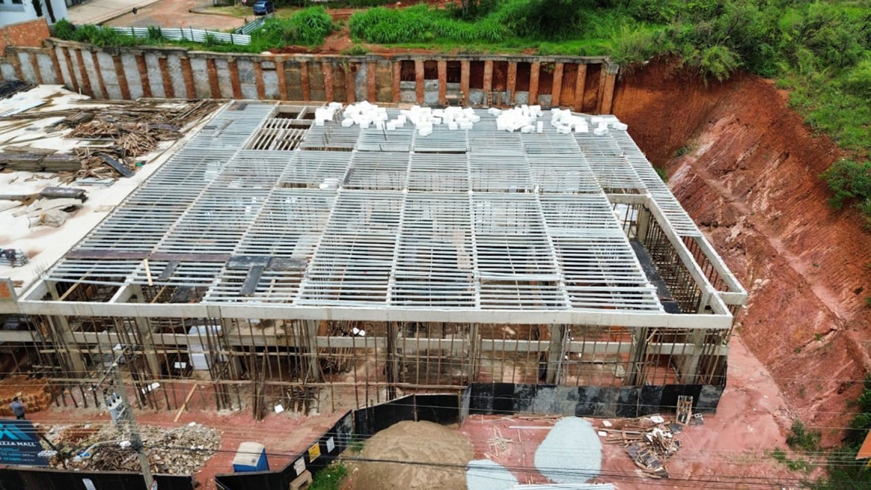 Laje protendida em obra