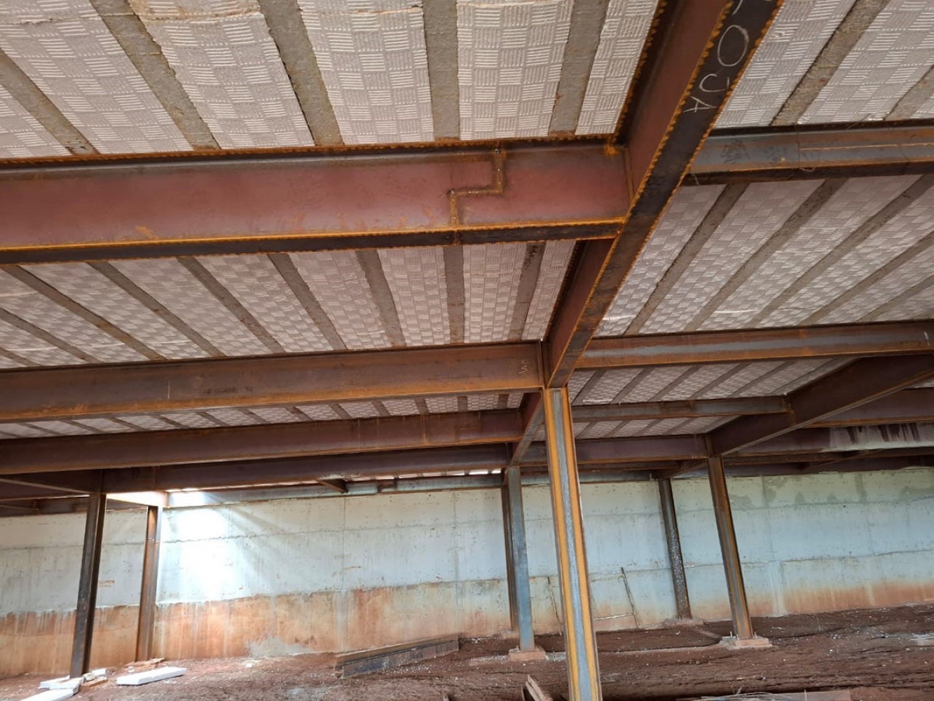 Laje protendida em obra