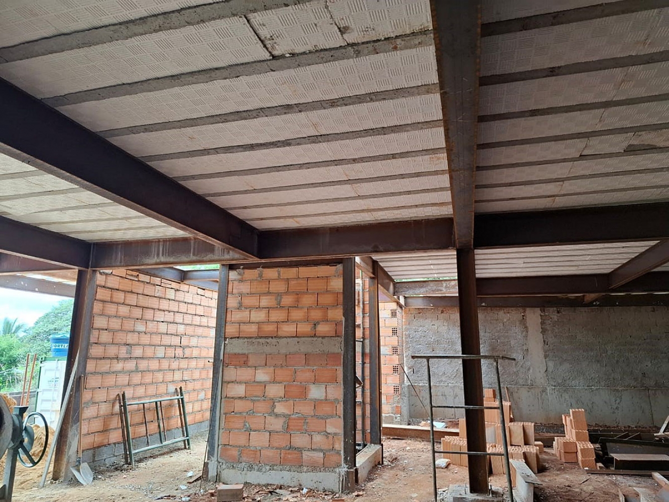 Laje protendida em obra