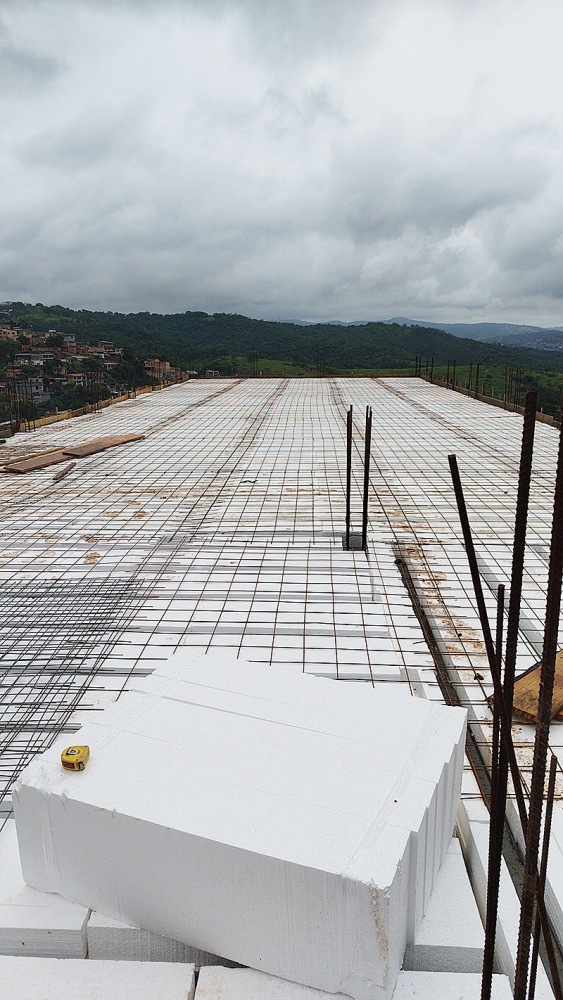 Laje protendida em obra