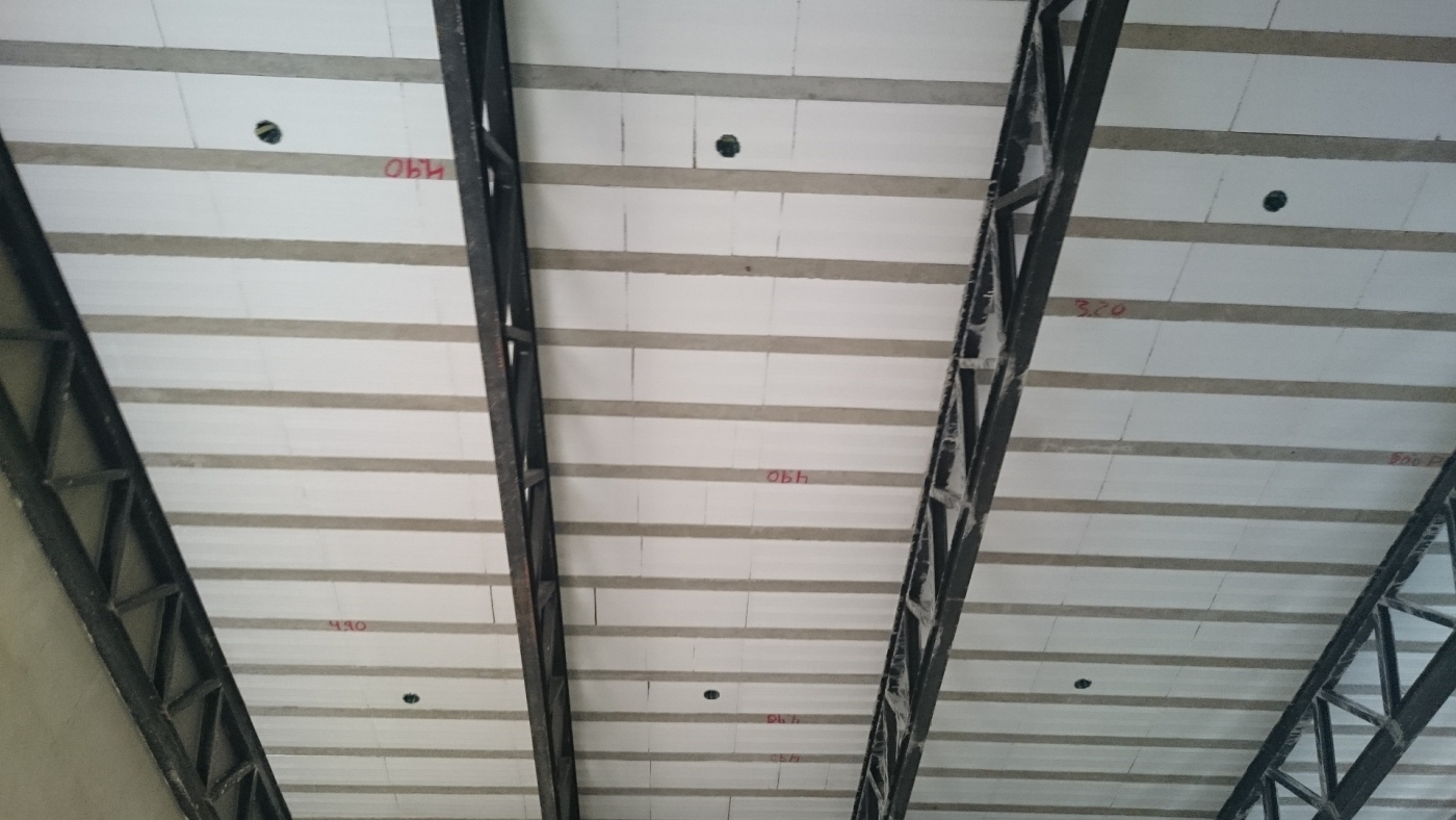 Laje protendida em obra